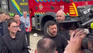 Зеленський прибув на місце удару по Києво-Печерській лаврі. ВIДЕО