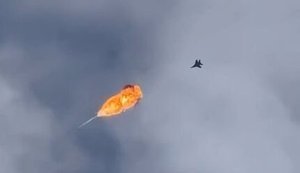 MiG-29 pilot shoots down Russian "Geran-4" at point-blank range with onboard cannon and flies through cloud of flames. VIDEO