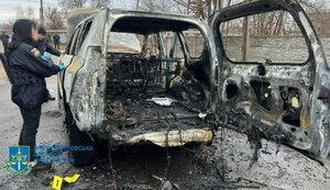 In Nikopol, car of deputy mayor was shot in morning, man died. VIDEO&PHOTOS