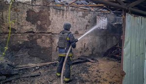 In Sumy region, Russia struck rescue workers again whilst they were extinguishing fire. PHOTO