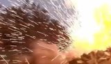 Момент подрыва автомобиля с российской пехотой на мине на Донетчине, снятый рашистом на камеру GoPro. ВИДЕО