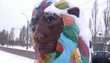 В Луганске появился "новый" "Писанковый лев". ФОТО