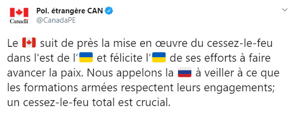 Canada closely monitoring implementation of ceasefire in Donbas 01