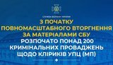 СБУ начала более 200 уголовных производств против клириков УПЦ