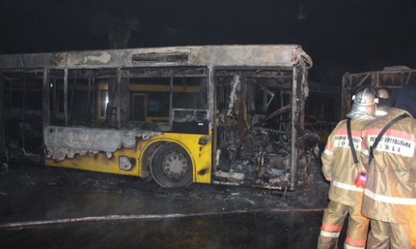 Bus depot burned down in Kyiv 01 Bus depot burned down in Kyiv 01