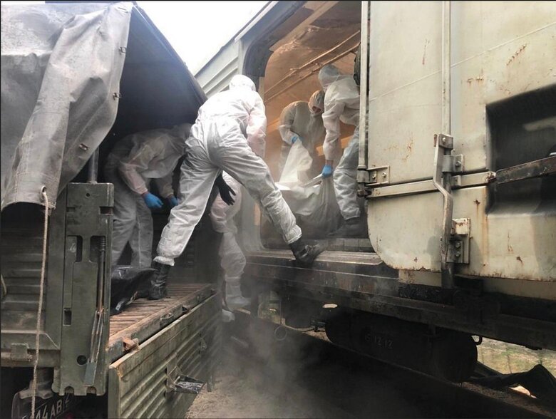 В усипальних вагонах РЖД із кондиціонерами: ОК Південь показало передачу РФ тіл ліквідованих окупантів 10