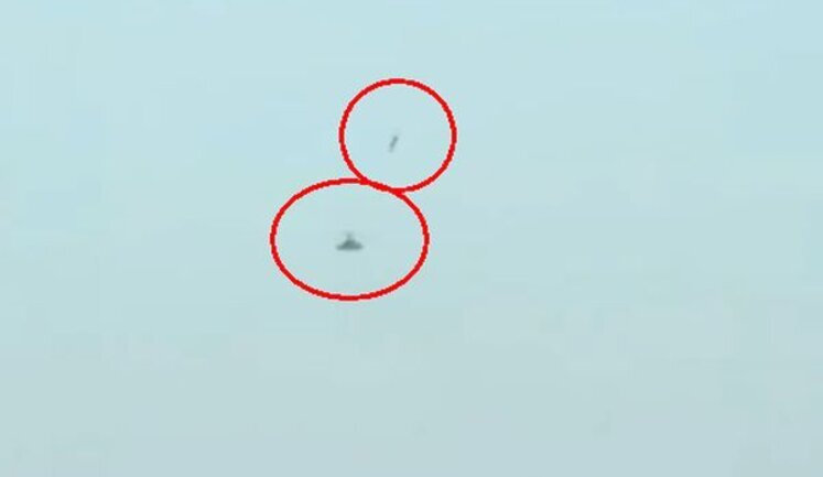 Момент влучання ракети у ворожий вертоліт Ка-52. ВIДЕО