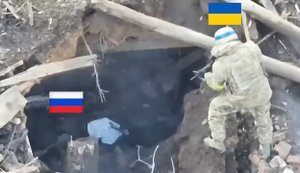 FPV-дрон и украинский штурмовик в паре зачищают руины в Купянске и ликвидируют оккупанта. ВИДЕО