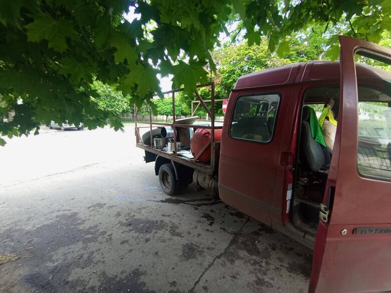 Russian military attacked a utility vehicle in the Kharkiv region