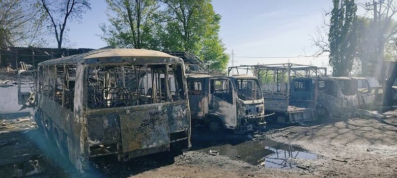 Road construction company damaged in Dnipropetrovsk region