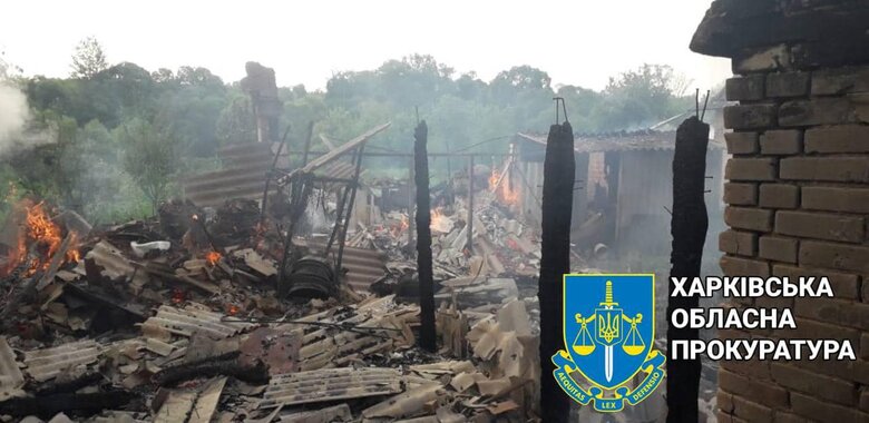 Consequences of Russian artillery shelling of villages in Kharkiv region 01