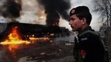 Боевики взорвали бензовозы НАТО. ФОТОрепортаж
