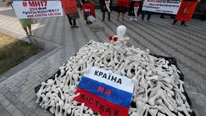 "Country founded on bones": activists list off Russia’s atrocities, call to boycott World Cup 2018 at rally outside Russian embassy. PHOTOS