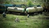 На Донетчине сошли с рельсов электровоз и несколько цистерн для транспортировки аммиака. ФОТОрепортаж