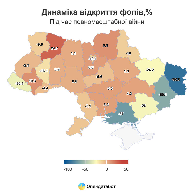 Де найчастіше відкривали нові ФОПИ під час повномасштабної війни