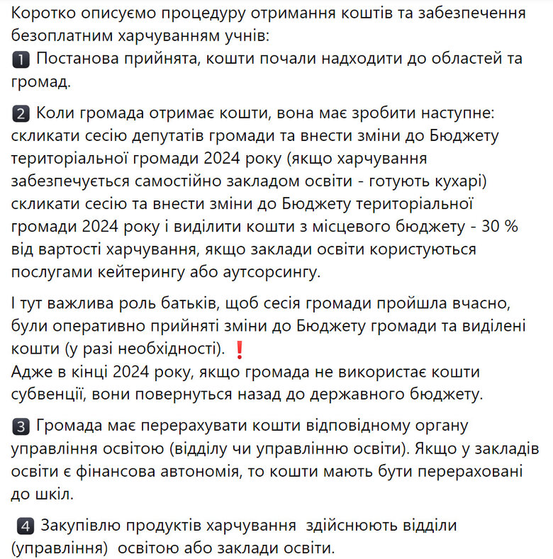 Офіс освітнього омбудсмена про безоплатне харчування учнів початкових класів