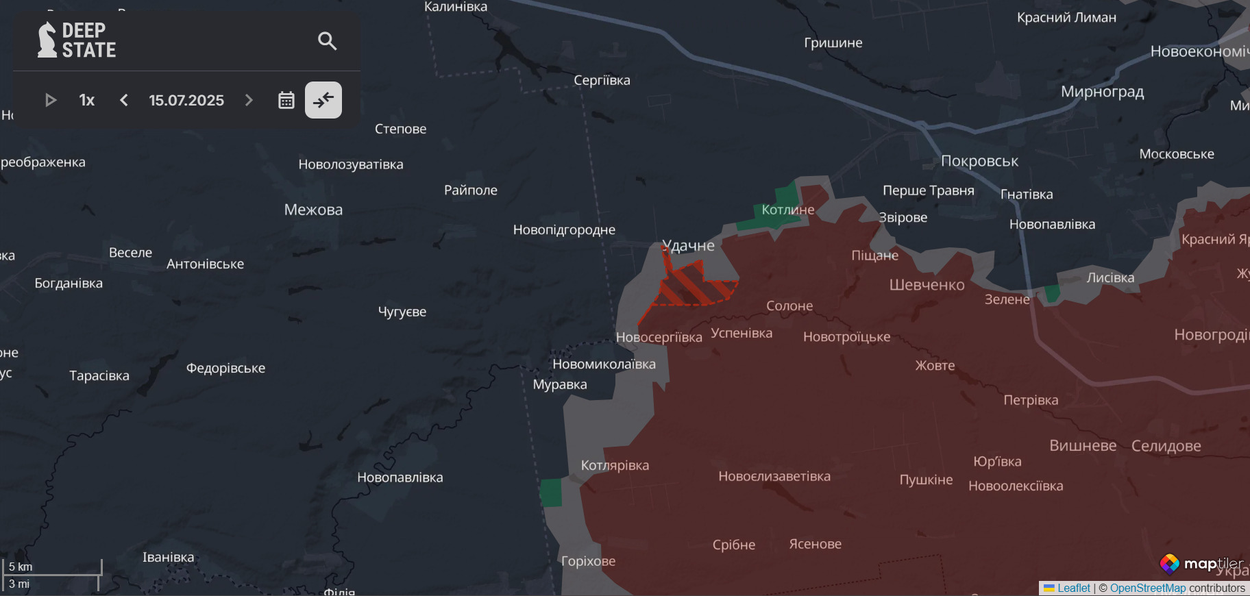 Advance of Russian troops on the front line on 15 July | Censor.NET