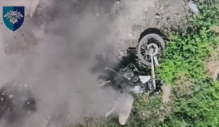 Navy destroys Russian APC and motorcycles with precise munition drops. VIDEO