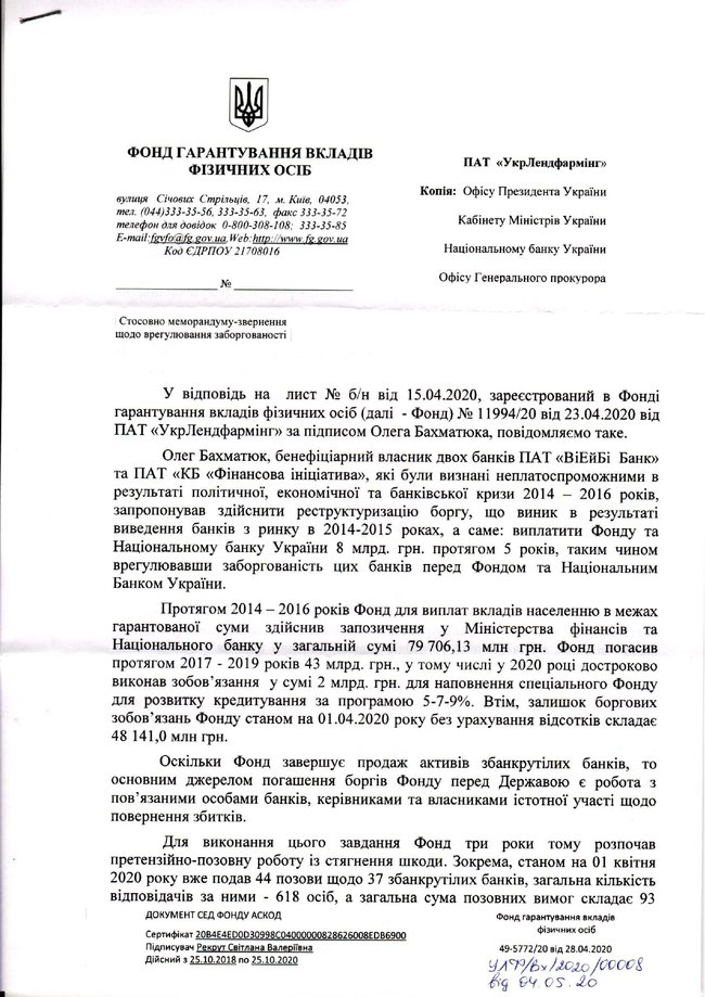 Предложение Бахматюка по урегулированию вопроса задолженности банков выгодно государству, - Фонд гарантирования вкладов 01