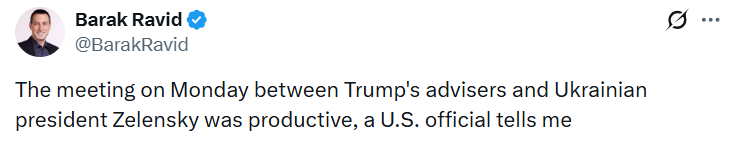 Штати вважають переговори Віткоффа та Зеленського продуктивними