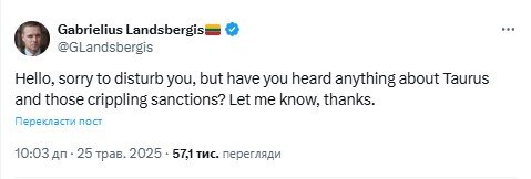 Ландсбергіс після масованої атаки РФ на Україну