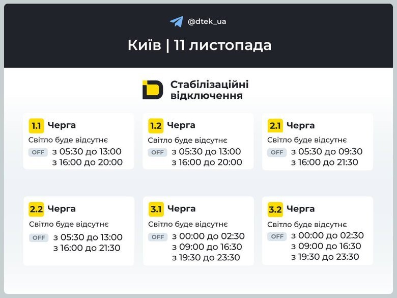 отключение света в Киеве