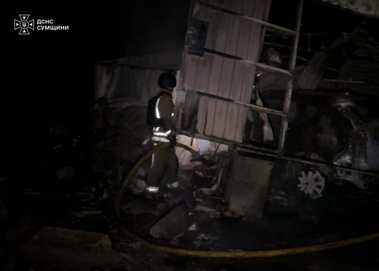 Shelling of warehouses in the Boryspil district