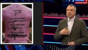 Propagandist Popov did not like pink T-shirts with inscription "Kill rusnya" from Estonian designers: "This is dehumanisation of Russians. It’s monstrous!". VIDEO