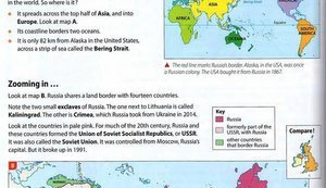 Oxford University Press geography textbook marks Crimea as part of Russia. PHOTOS