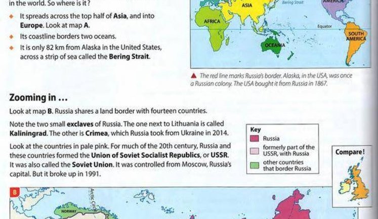 Oxford University Press geography textbook marks Crimea as part of Russia. PHOTOS