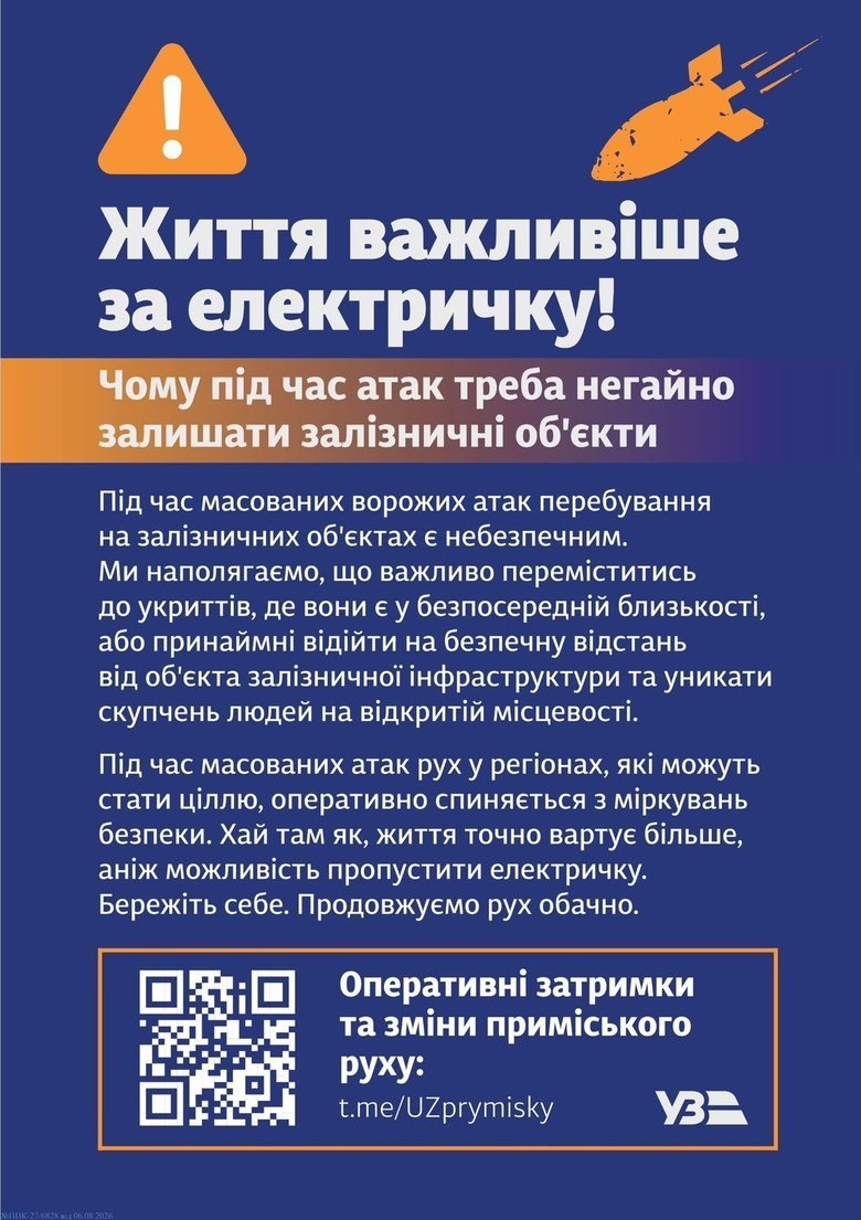 Укрзалізниця дала рекомендації пасажирам під час повітряної тривоги