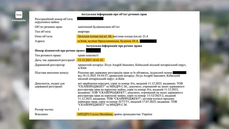 Мама Миндича оформила на себя три квартиры в Киеве