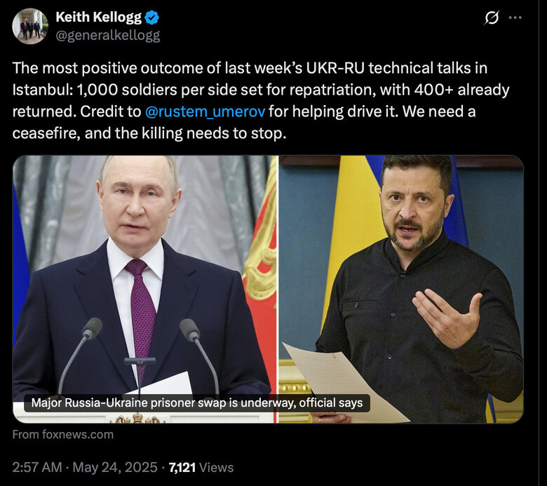 Обмен пленными 23 мая: Келлог отреагировал
