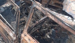 Volunteer vehicle burns after drone hits in Beryslav