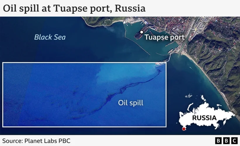 Біля порту Туапсе після атаки дронів СБУ стався розлив нафти
