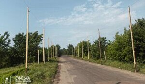 Anti-drone nets over roads in Sumy region