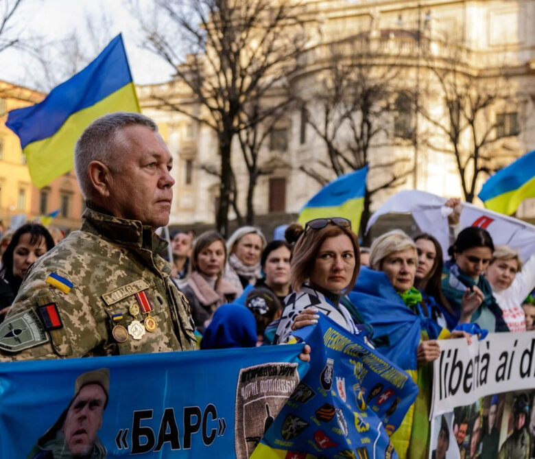 A rally in support of Ukraine was held in Rome