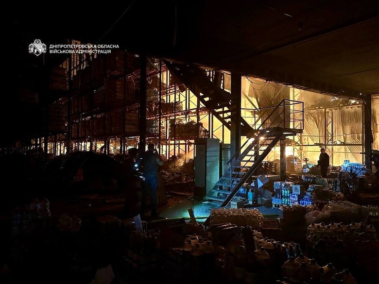 Warehouses in Dnipro after the shelling