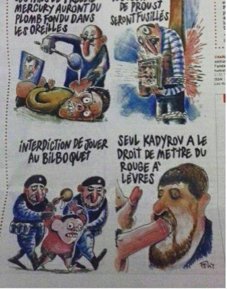Charlie Hebdo опублікував карикатури на Кадирова та чеченських геїв 01