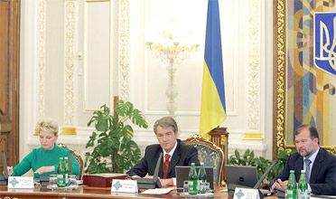 Виктор Ющенко на заседании СНБО. Фото president.gov.ua