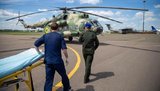 Тяжелораненого в зоне ООС воина Нацгвардии доставили вертолетом из Днепра в Киев. ФОТОрепортаж