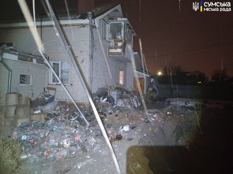 Consequences of the attack by Shahed in Sumy