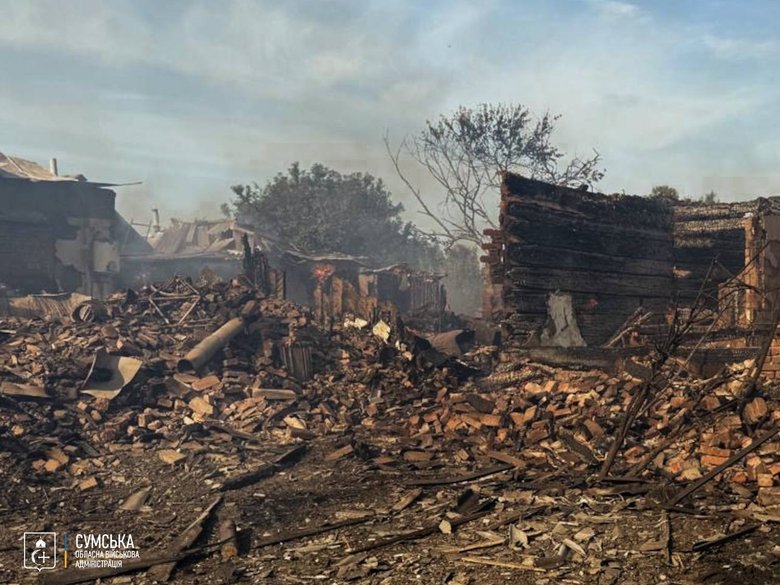 Aftermath of Russian shelling of Sumy region