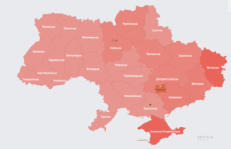 По всій Україні оголошено повітряну тривогу 01 По всій Україні оголошено повітряну тривогу 01