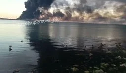 Oil depot in Feodosia on fire