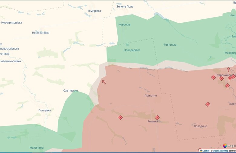 Ворог окупував Левадне Запорізької області, - DeepState. КАРТА