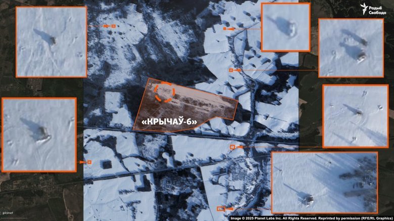 Супутникові знімки показали масштабну оборону стратегічної бази Росії в Білорусі