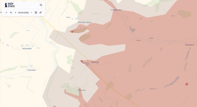 The enemy has advanced near Pryvillia