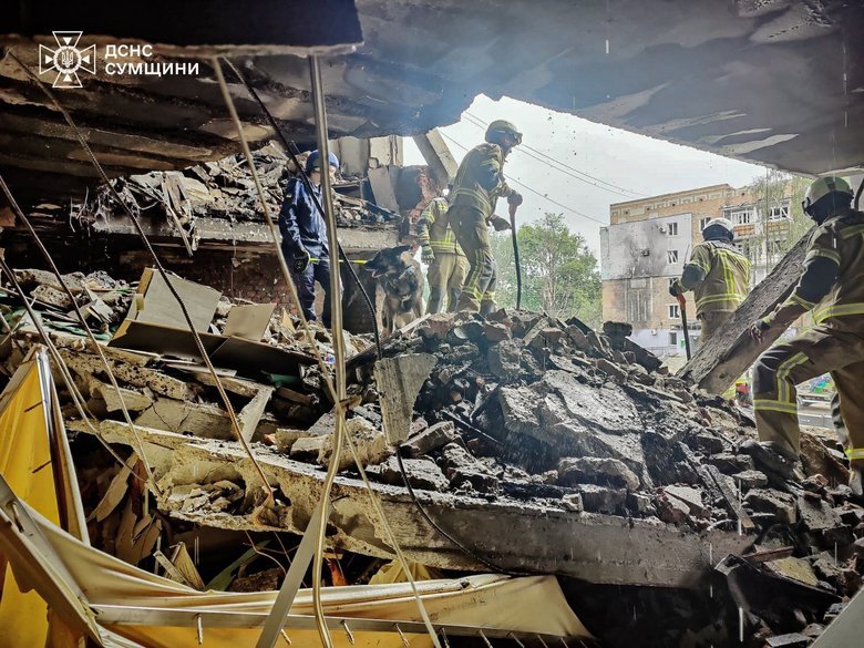Aftermath of Russia's strike on Konotop