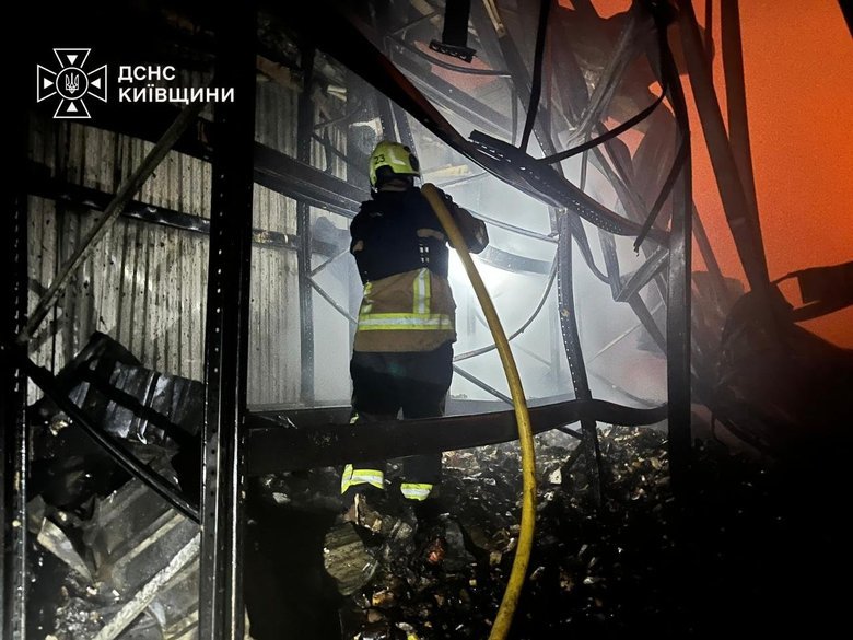 Shelling of warehouses in the Boryspil district
